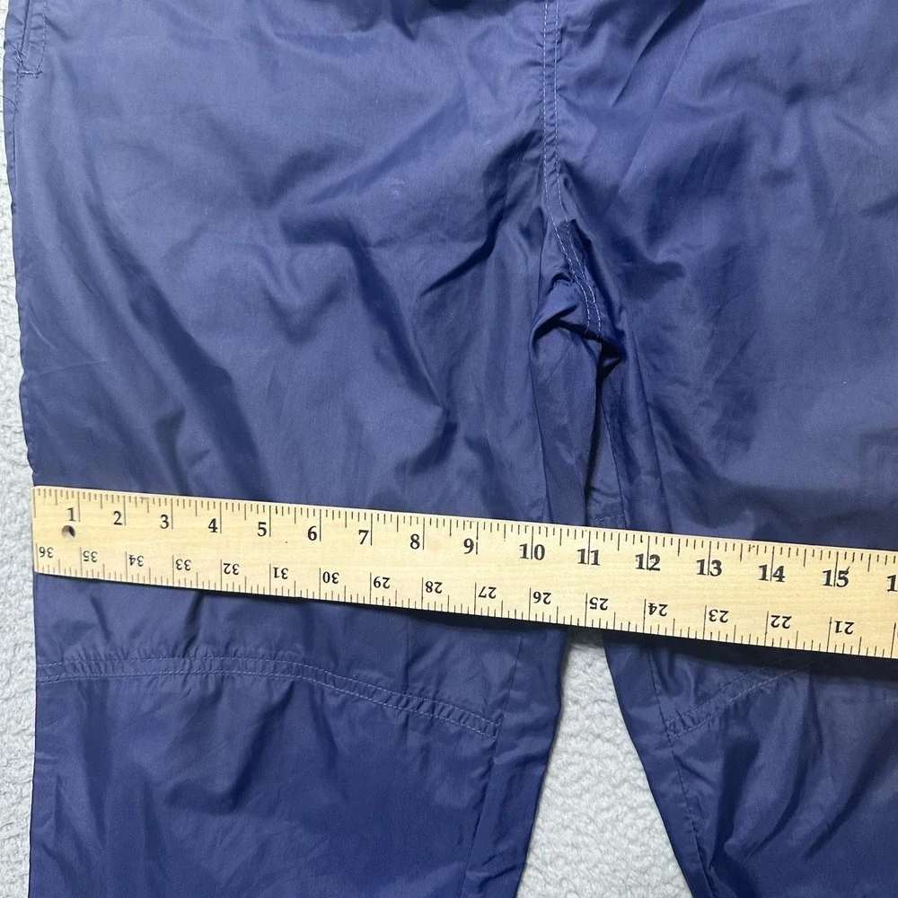 VTG Nike Track Pants Men's Large Blue‎ Tag 80s Windbreaker Nylon Black Zip Ankle